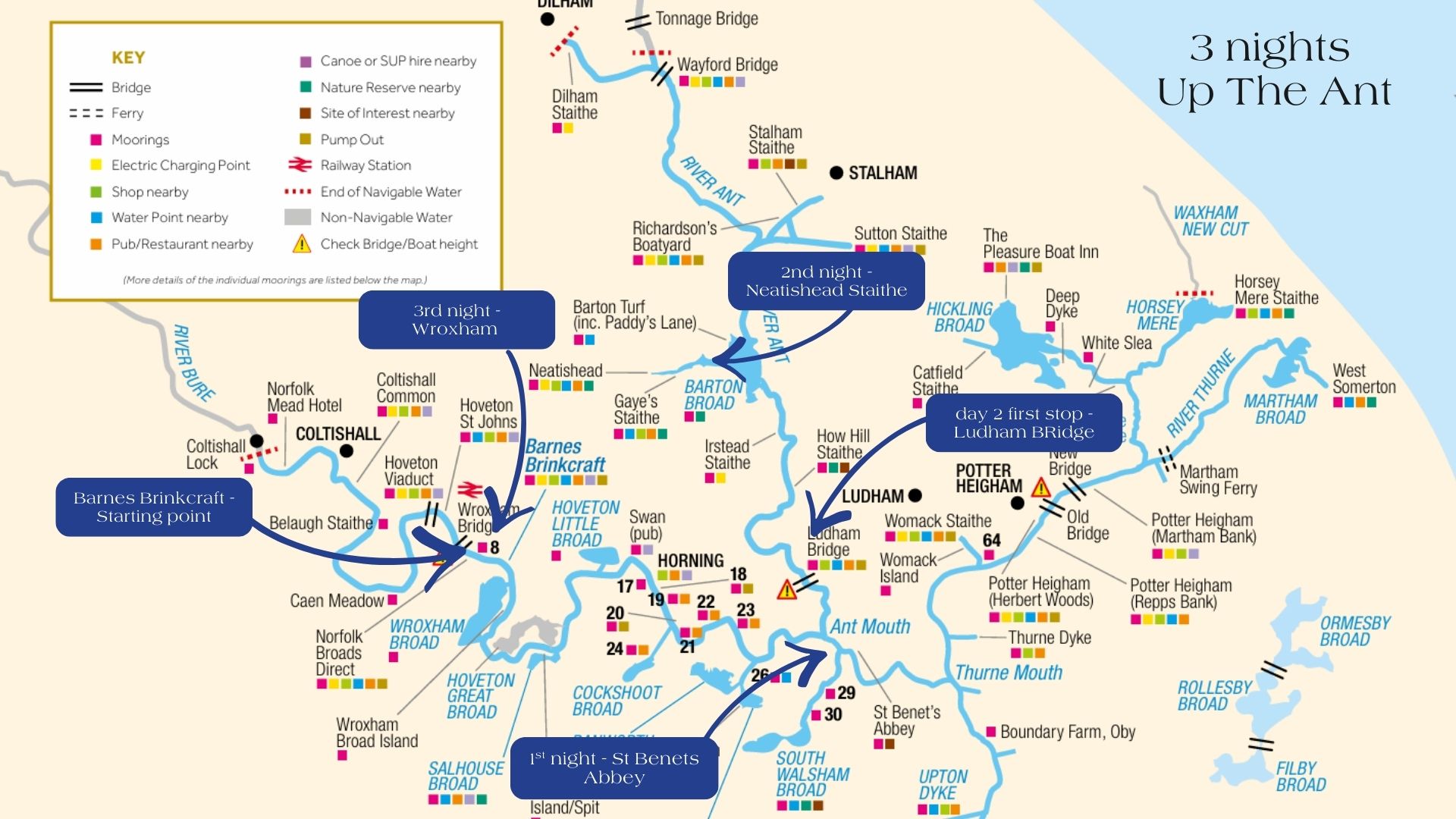 Barnes Brinkcraft Up The Ant Map of The Norfolk Broads